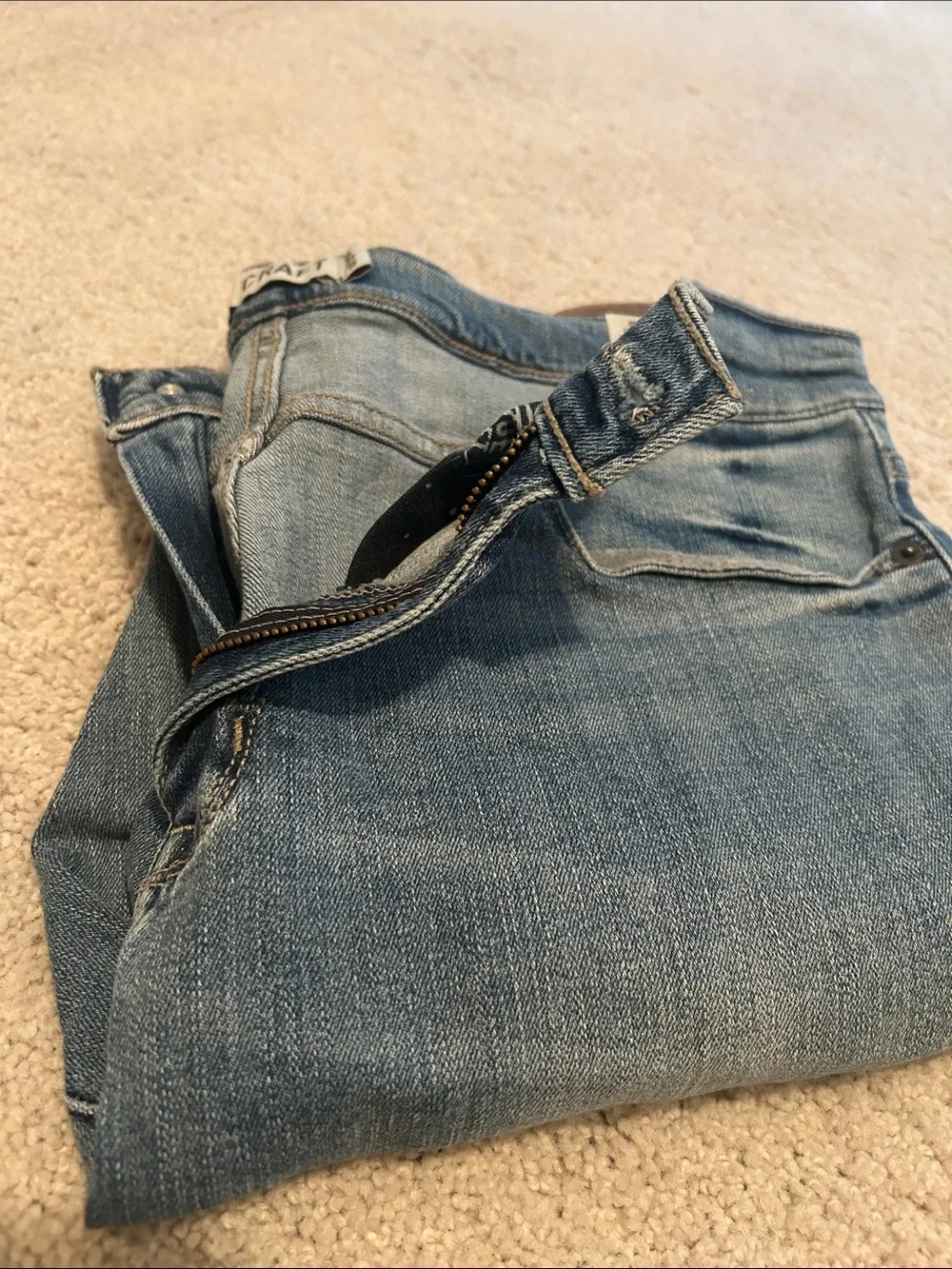 True Craft Slim Tapered Jeans in Mid Blue Wash